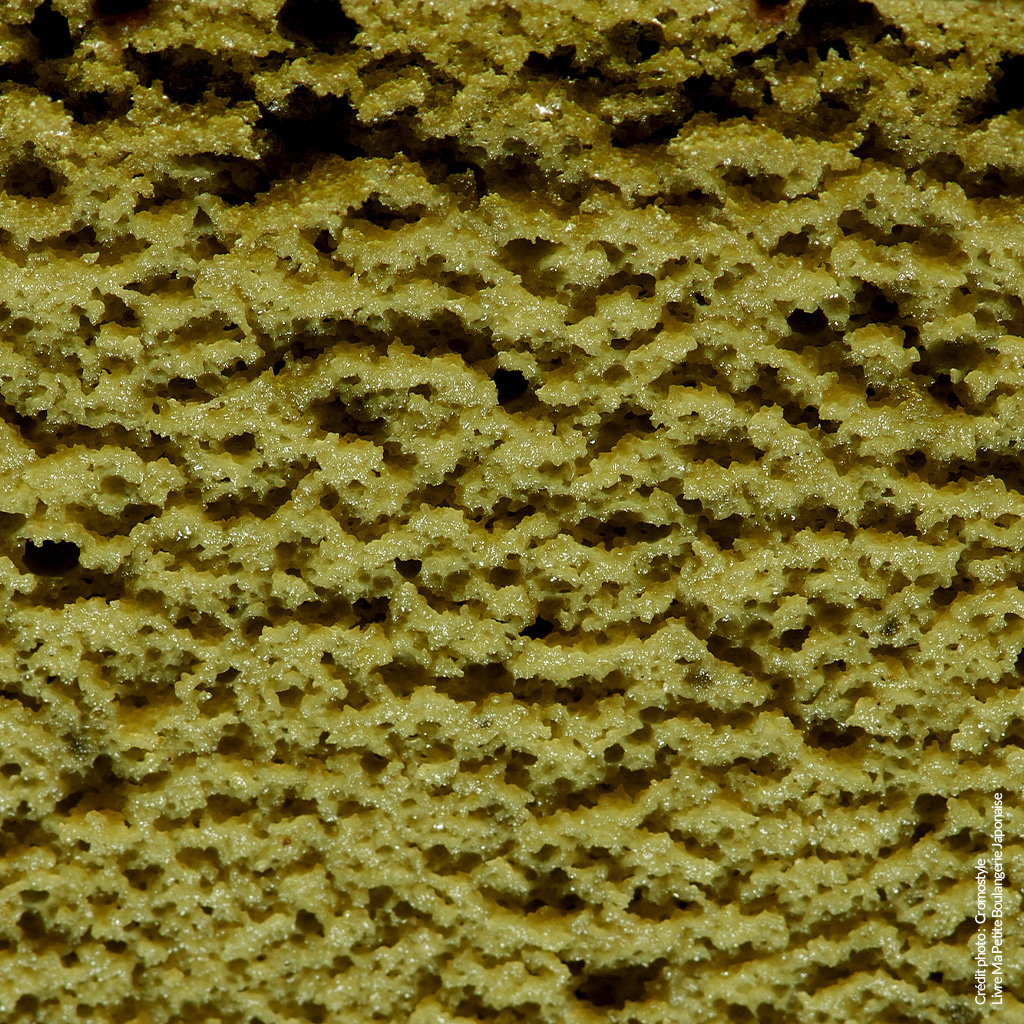 Texture aérienne Cheesecake matcha