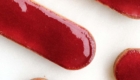 Vue dessus Cheese-tart framboise